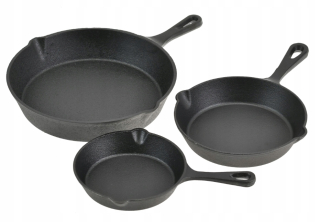Sada 3x Hlboká Liata Panvica na Indukciu a Plyn 30cm, 25cm, 20cm